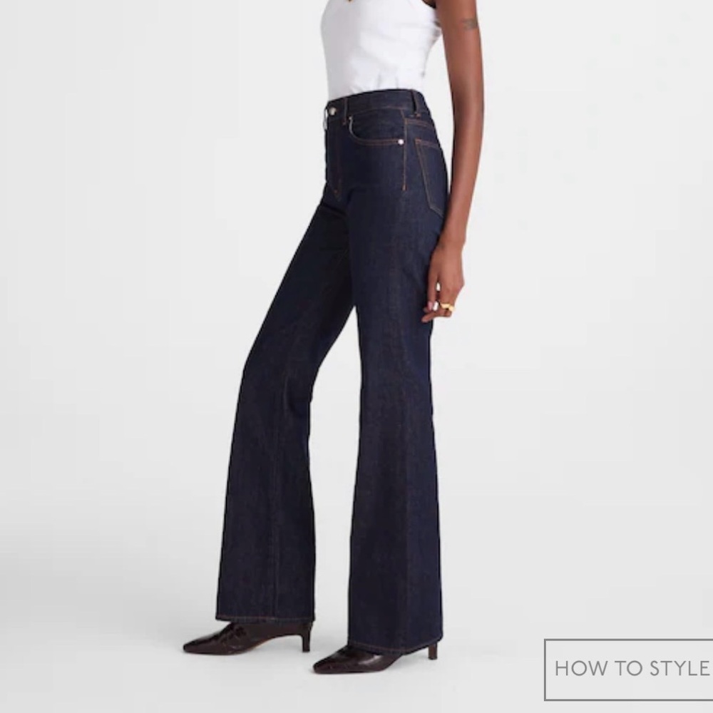 bnwt madewell dark wash denim flare jeans